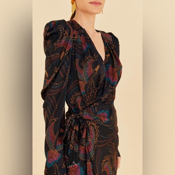 FARM RIO Toucans Mini Wrap  Dress - Picture 2 of 11